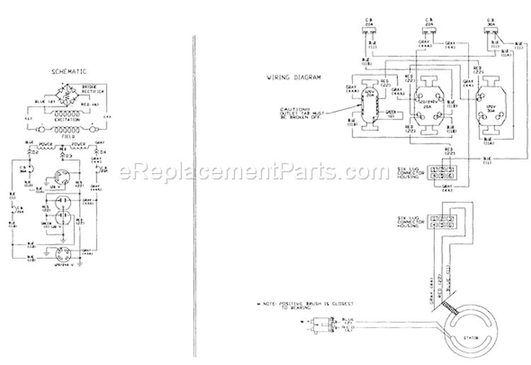 Page D Diagram and Parts List for 1033-0  Briggs and Stratton Generator